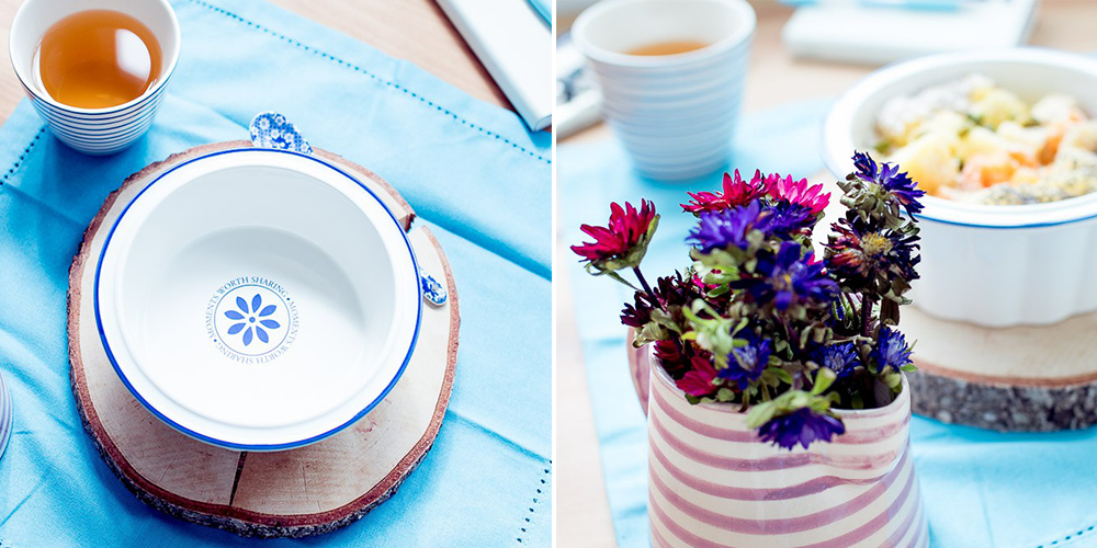 Tasse Blumen Schale